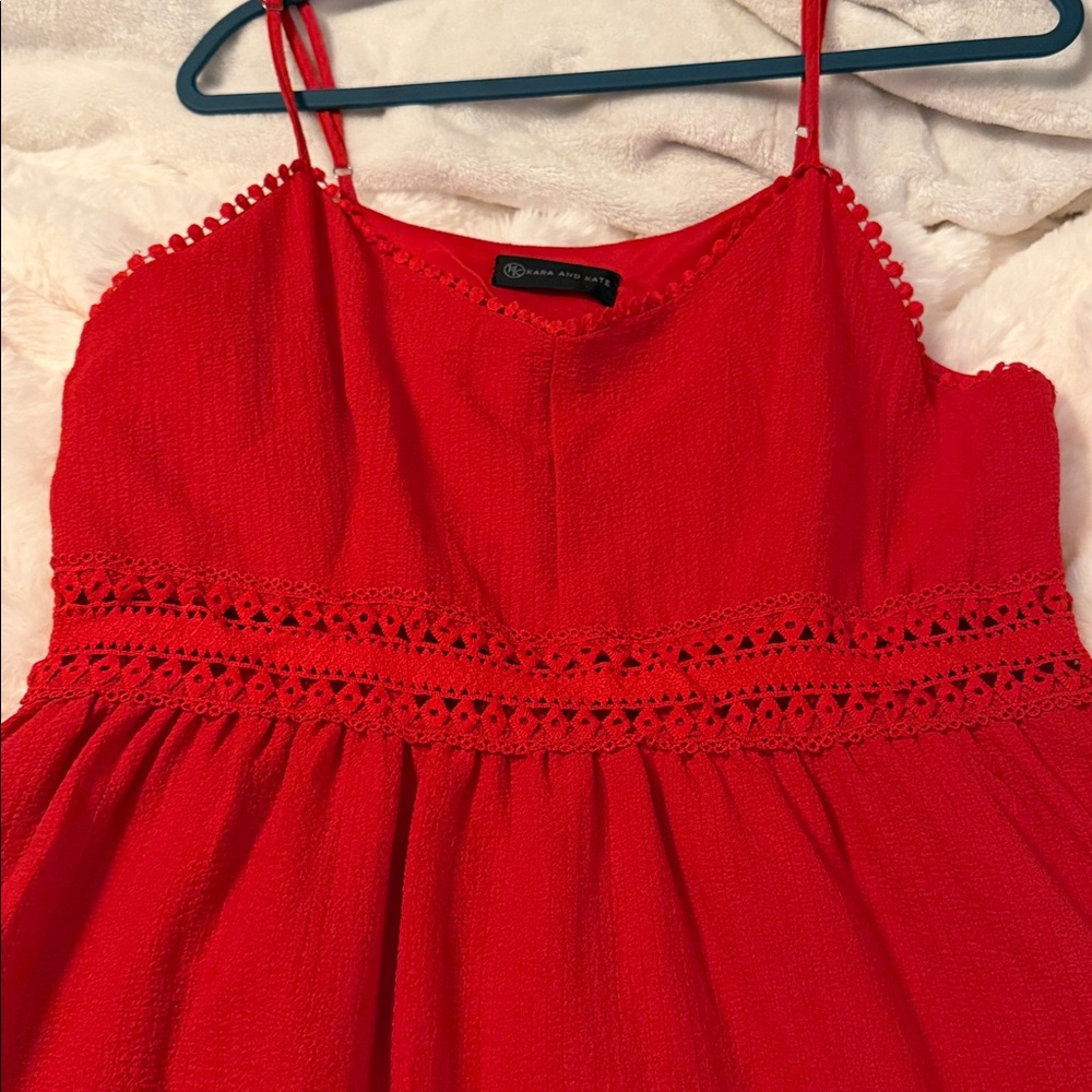 Kara and Kate Elegant Red Mini Dress - Picture 9 of 13